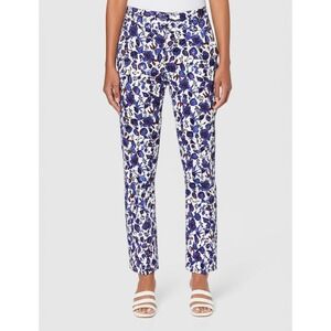 GAP Khakis Slim City Pants Womens US 18R‎ White Floral Four Pockets Vibrant